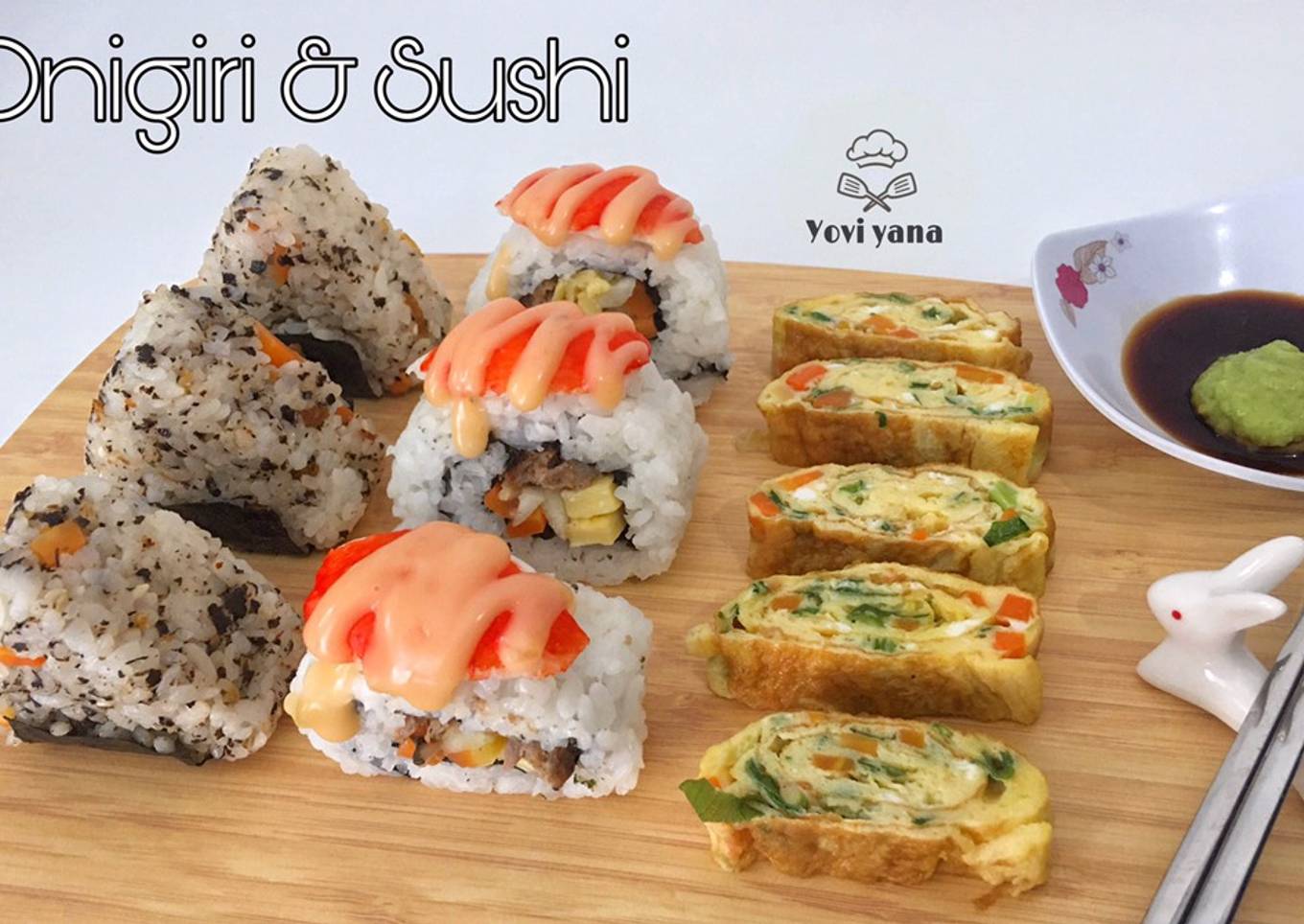 Onigiri with beef grill & sushi crab mayo with beef