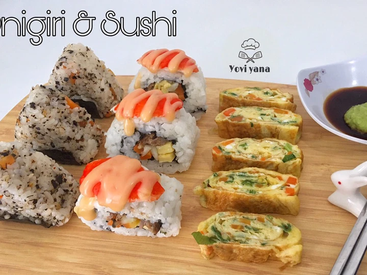Cara Gampang Menyiapkan Resep  Onigiri with beef grill &amp;amp; sushi crab mayo with beef yang Enak, Lezat