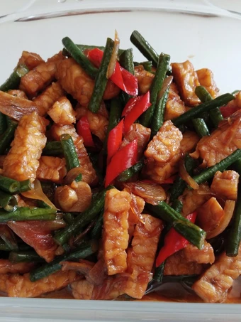 Langkah Gampang Menyiapkan Resep 8.7. Tumis Tempe Kacang Panjang yang Enak Banget Anti Ribet, Mantap