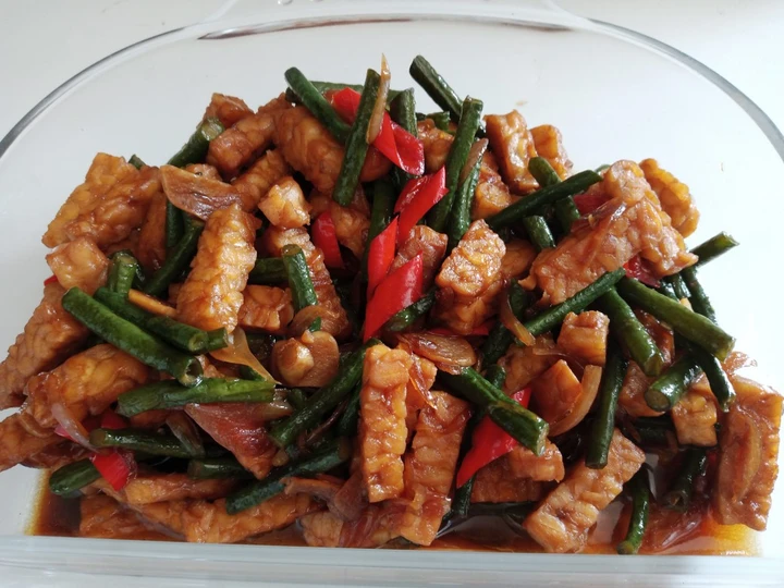 Langkah Gampang Menyiapkan Resep 8.7. Tumis Tempe Kacang Panjang yang Enak Banget Anti Ribet, Mantap