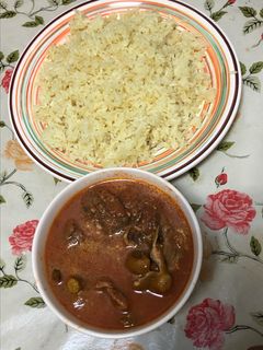 صورة لوصفة يخنة باميه مع اللحمه والأرز 👌🏼😋