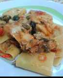 Paccheri con Cernia, Pomodorini, Capperi e Olive Nere