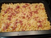 Una foto de macarrones con queso cheddar