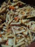 Pasta con vegetales Navideña a la Mexicana con chipotle seco