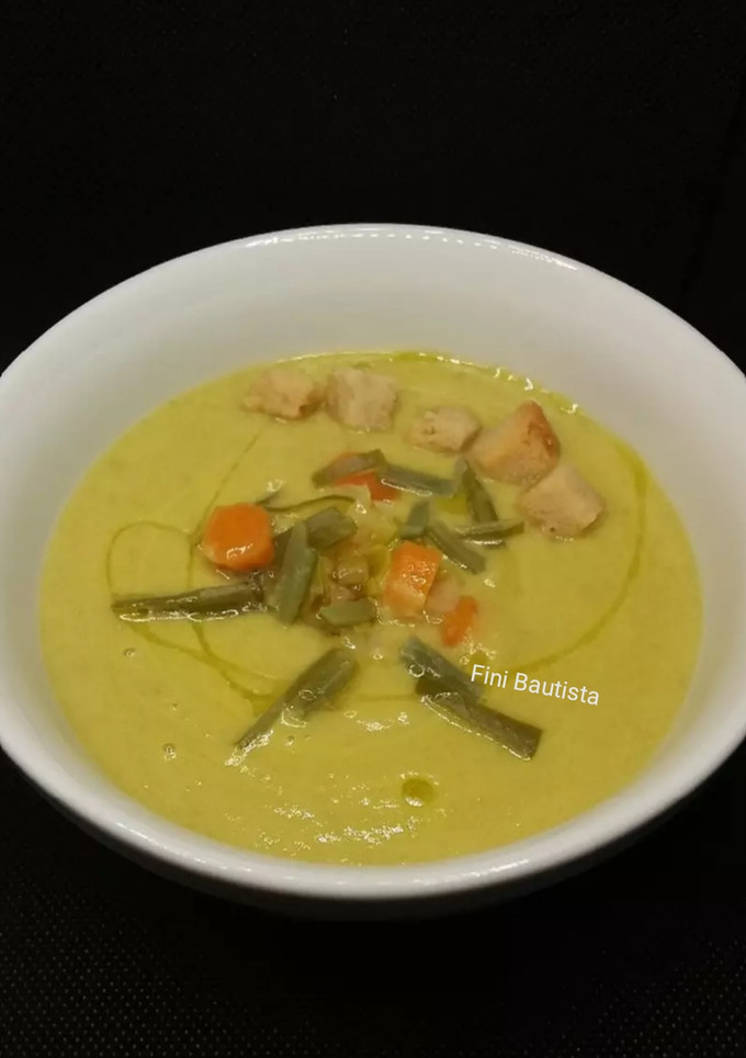 Una foto de Crema de judías verdes con yogur