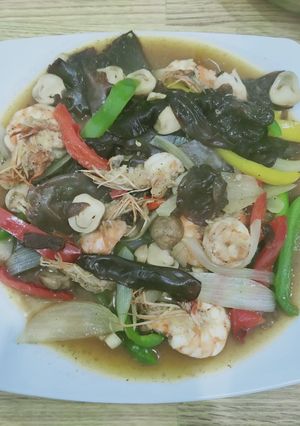 Foto resep Tumis Udang Jamur Pelangi
