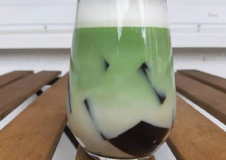 Matcha sữa tươi sương sáo (thuần chay)