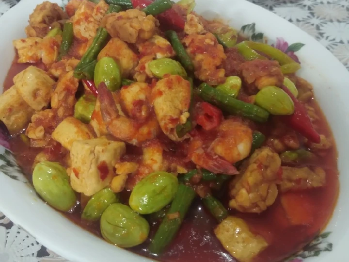 Langkah Gampang Membuat Resep Sambel Udang Petai Kacang Panjang Tahu Tempe yang Sempurna Anti Ribet, Mantap Sekali