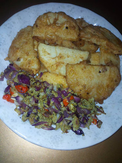 A picture of Fried yam with egg sauce.
