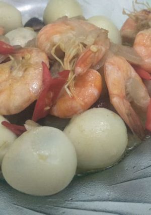 Foto resep Oseng Udang Telur Puyuh (Simple)