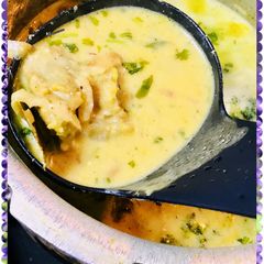 A picture of Saffron mutton soup/margh.