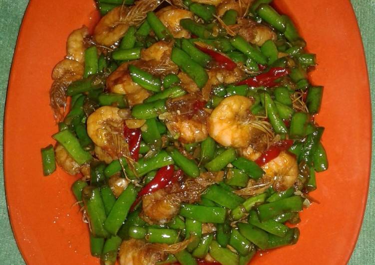 Oseng Buncis Udang Saus Tiram