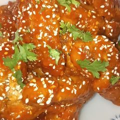 Korean sticky chicken wings❤ A picture of Korean sticky chicken wings❤.