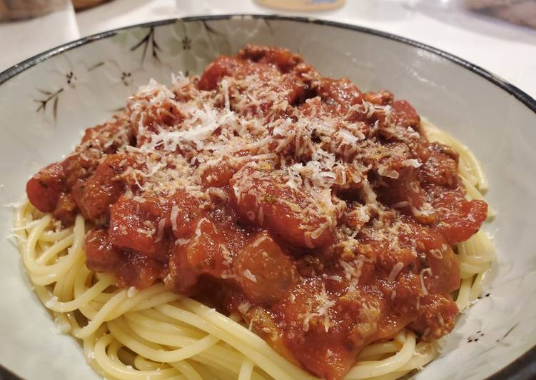 Recipe of Super Quick Spaghetti with Meat Sauce