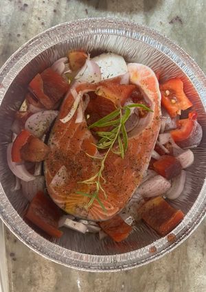 Una foto de Asado de salmón