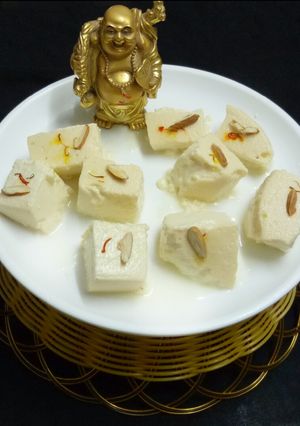 A picture of Instant kharvas (eggless milk pudding).