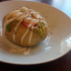 A picture of Tiegan's stuffed potato's.