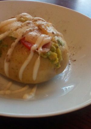 A picture of Tiegan's stuffed potato's.