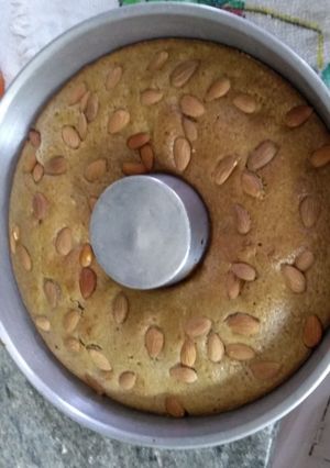 Una foto de Budín de manzanas y almendras