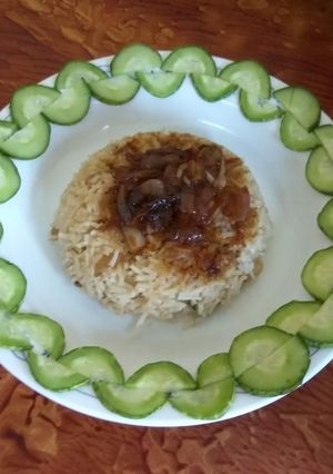 A picture of Jeera Onion Rice.