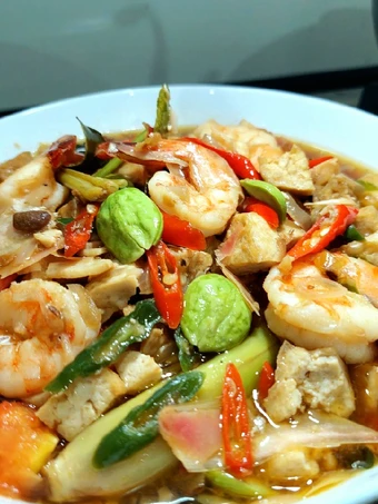 Cara Gampang Menyiapkan Resep 457. Sambal Udang Tauco Medan + Kecombrang yang Uenak Anti Ribet, Uenak Banget