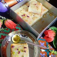 A picture of Semolina coconut cake.
