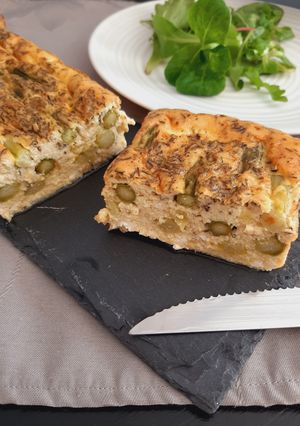 Une photo de Terrine d'asperges vertes / feta / thym