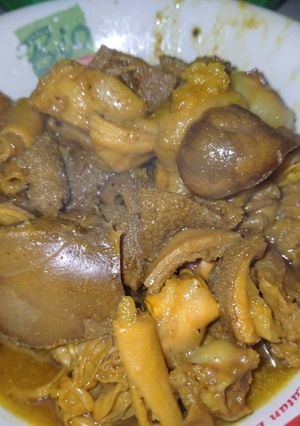 Foto resep Jeroan kambing asem pedes manis