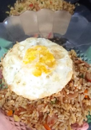 Foto resep Nasi goreng telur Korea (viral)