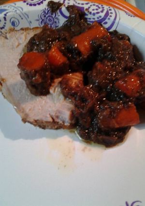 A picture of Drunken pork with vegetables.