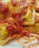 Raviolones caprese veganos