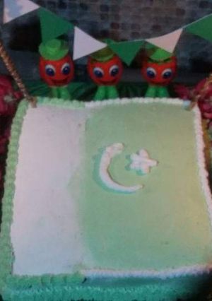 A picture of Flag cake.