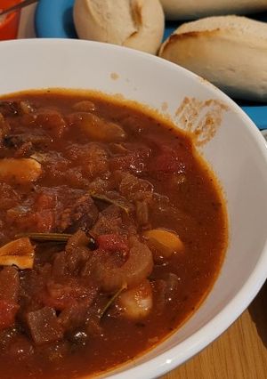 A picture of Slow Cooker Chorizo and Butter Bean Stew.