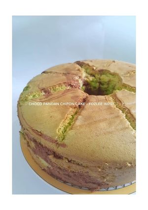 Foto resep Pandan Cokelat chiffon cake