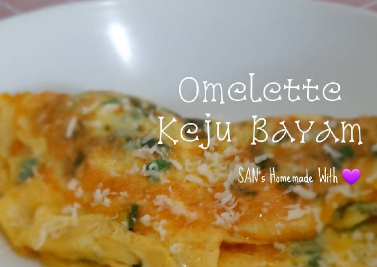 Omelette Keju Bayam (Sarapan praktis)