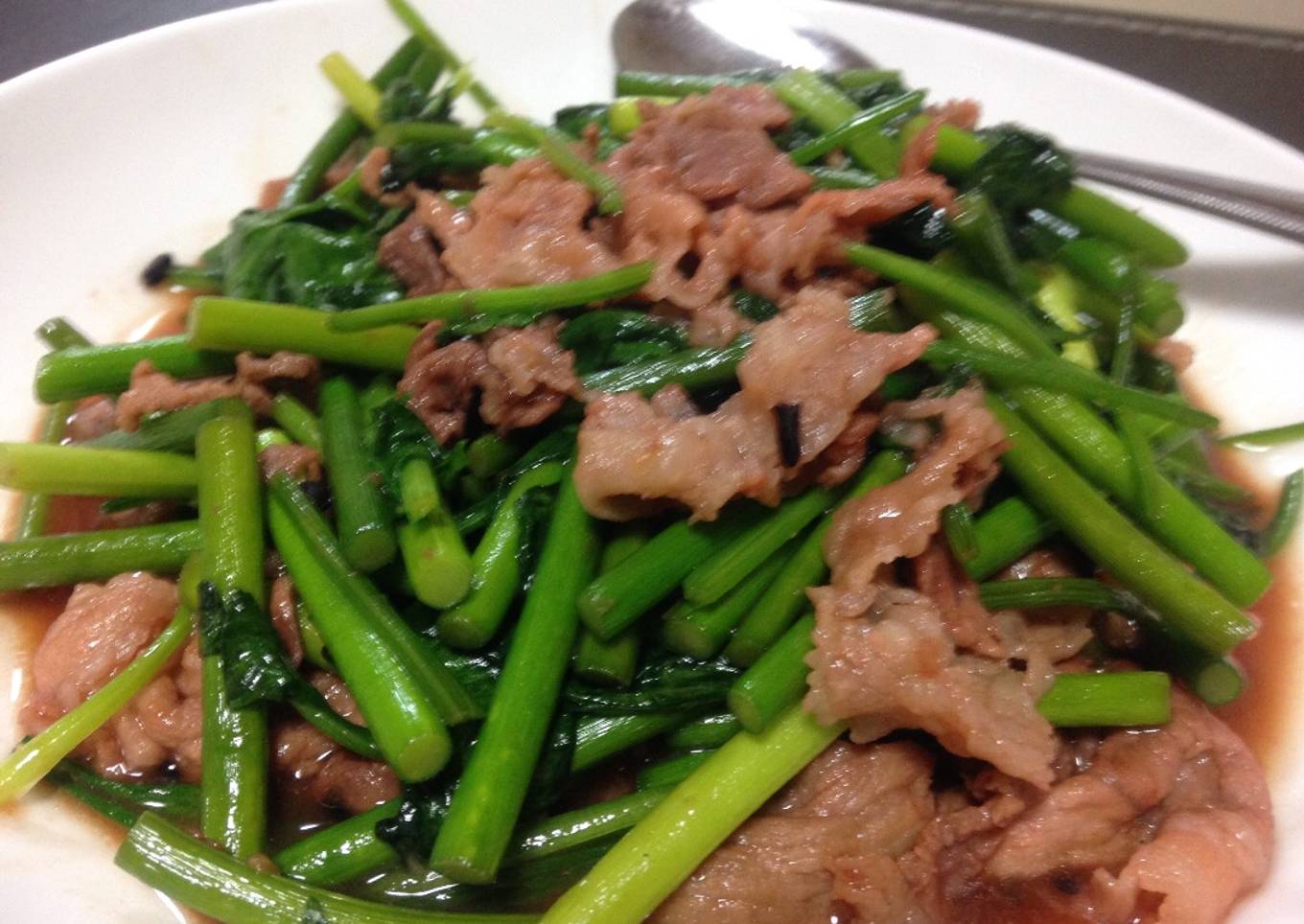 Daging cah tunas bawang putih
