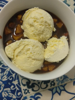 Una foto de Postre de manzanas y toffee