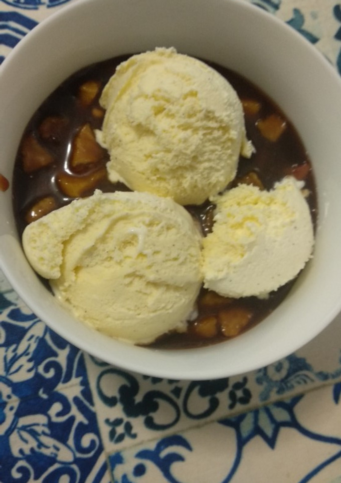 Una foto de Postre de manzanas y toffee