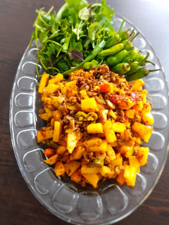 عکسی از دستور خوراک سیب زمینی و گوشت چرخ کرده
