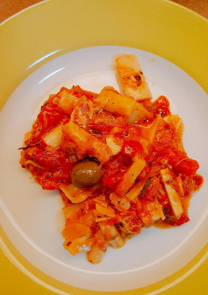 Una foto de Palmitos estilo Bacalao a la Vizcaína