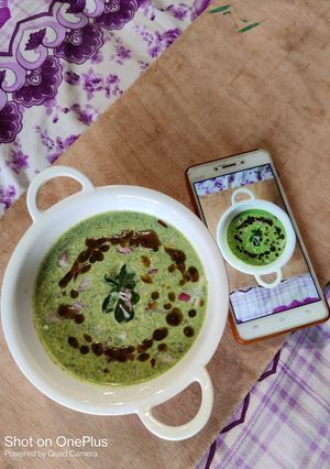 A picture of Methi Onion Rayata.