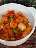 Balado Udang Tahu Telur Puyuh