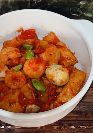Foto resep Balado Udang Tahu Telur Puyuh