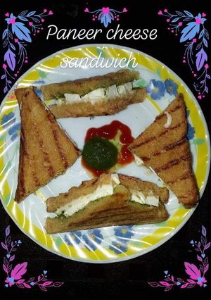 A picture of Paneer cheese sandwich.