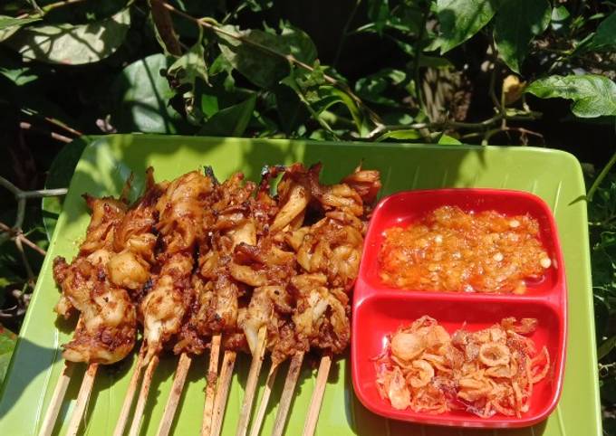 Sate Jamur Tiram Bumbu Kacang