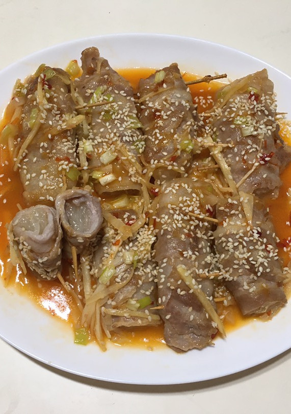 泰式甜雞醬燒五花肉鮮柚捲（一鍋到底） 的食譜成品照片