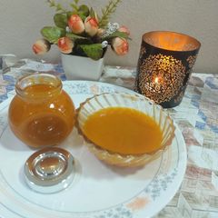 Plum and peach sauce A picture of Plum and peach sauce.