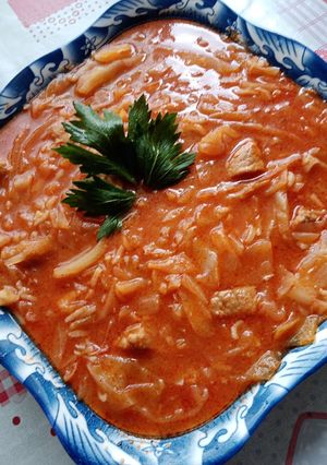 Húsos paradicsomos káposzta recept fotója