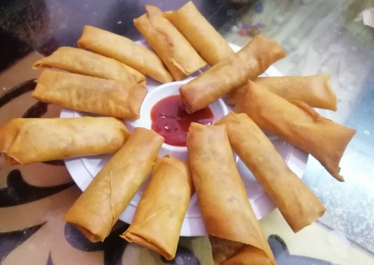 Easiest Way to Make Recipe of Cabbage and Mutton mince Spring Rolls