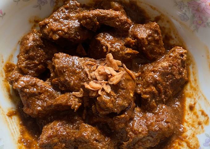 Rendang Sapi Pedas Bumbu Instan